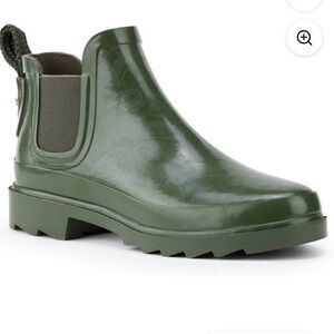 Sakroots Rhyme Olive Green Ankle Rain Boots/ Waterproof SZ: 7
